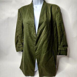 Kenneth Cole Women's Large Green Blazer Linen Blend
